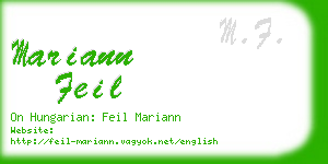 mariann feil business card